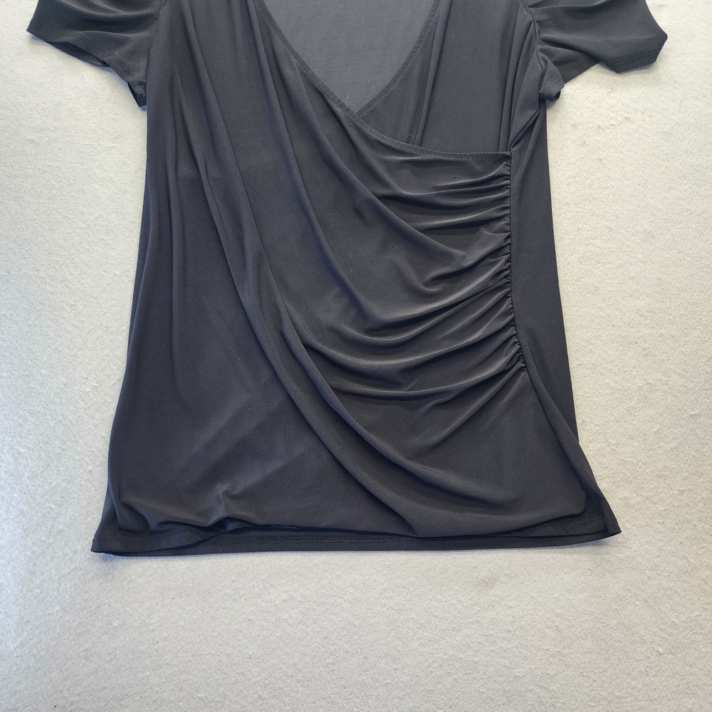 Torrid Black Cold Shoulder Ruched Wrap Surplice Top Plus Size 0 L XL 50-6198E - Picture 5 of 14